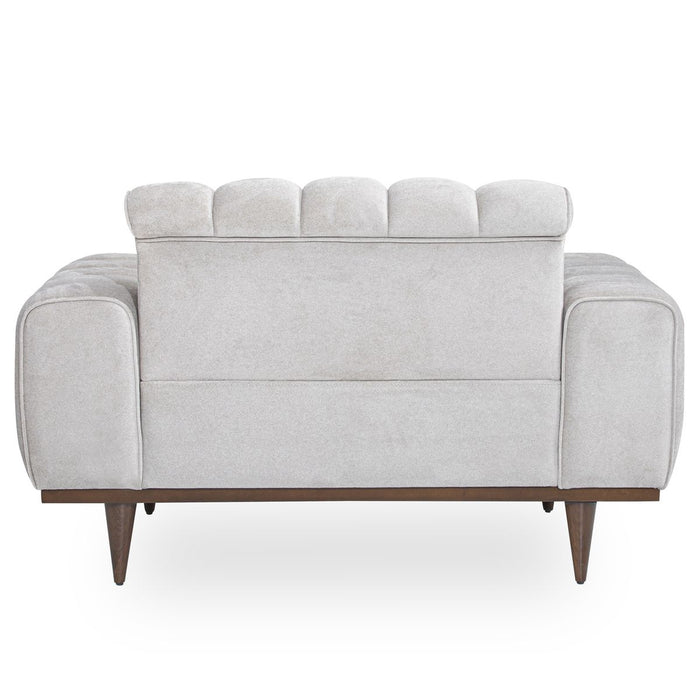 AICO Balboa Chair And A Half in Warm Walnut - Bargain Furniture (Detroit, MI)