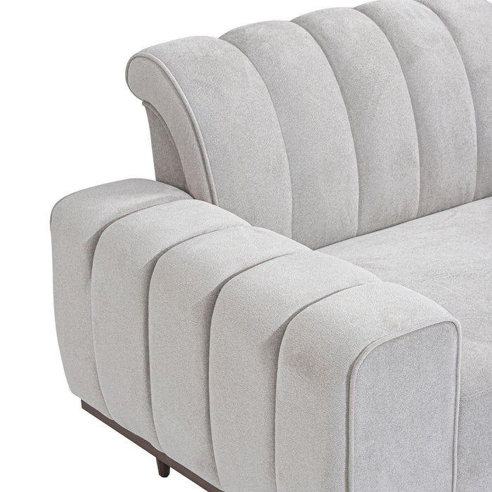 AICO Balboa Chair And A Half in Warm Walnut - Bargain Furniture (Detroit, MI)
