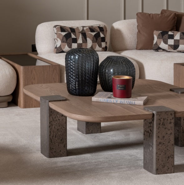 AICO Furniture Bristol Point Large Cocktail Table in Saddle Brown - Bargain Furniture (Detroit, MI)