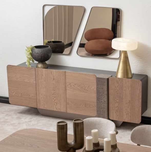 AICO Furniture Bristol Point Console Table in Saddle Brown - Bargain Furniture (Detroit, MI)