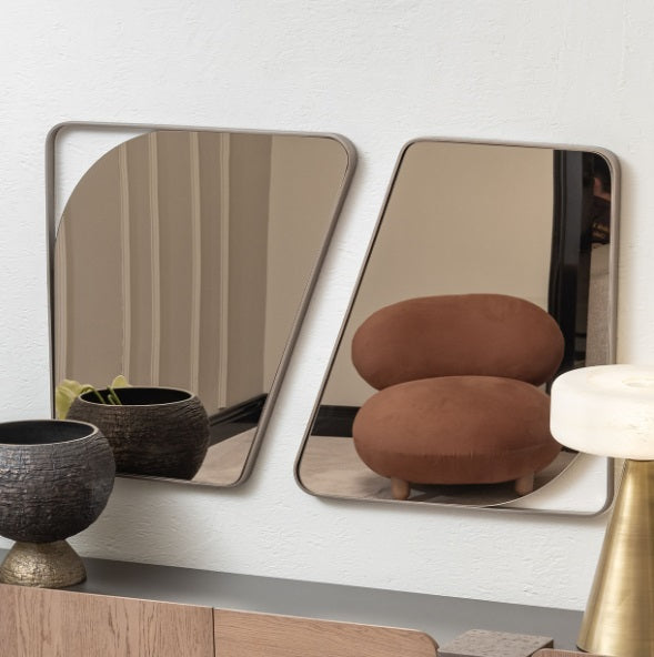 AICO Furniture Bristol Point Wall Mirror in Saddle Brown - Bargain Furniture (Detroit, MI)