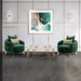 AICO Furniture Celine Chair in Emerald/Gold - Bargain Furniture (Detroit, MI)