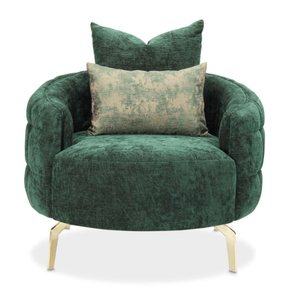 AICO Furniture Celine Chair in Emerald/Gold - Bargain Furniture (Detroit, MI)