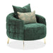 AICO Furniture Celine Chair in Emerald/Gold - Bargain Furniture (Detroit, MI)