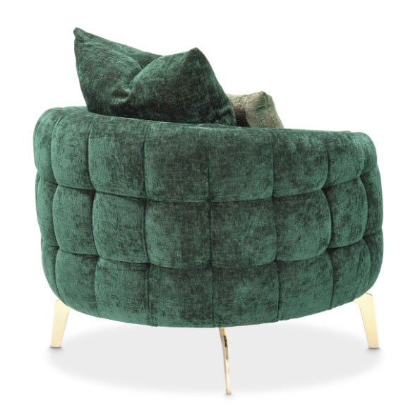 AICO Furniture Celine Chair in Emerald/Gold - Bargain Furniture (Detroit, MI)
