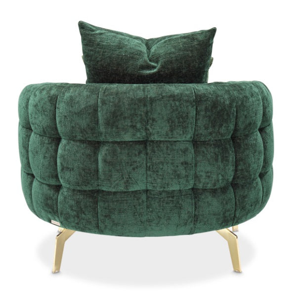 AICO Furniture Celine Chair in Emerald/Gold - Bargain Furniture (Detroit, MI)