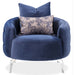 AICO Furniture Celine Chair in Indigo/Silver - Bargain Furniture (Detroit, MI)