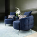 AICO Furniture Celine Chair in Indigo/Silver - Bargain Furniture (Detroit, MI)