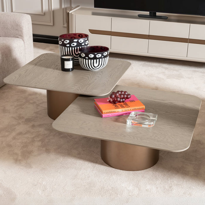 AICO Canberra Tall Cocktail Table in Brown - Bargain Furniture (Detroit, MI)