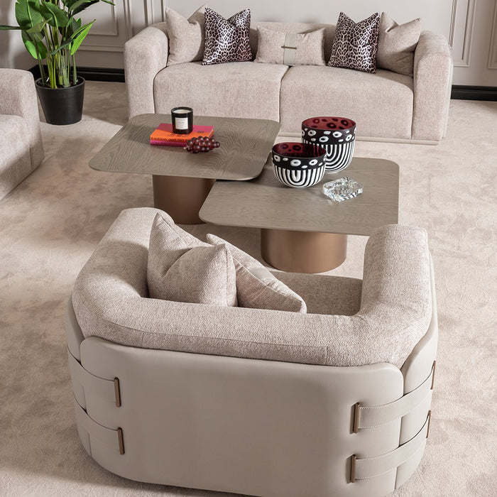 AICO Canberra Short Cocktail Table in Brown - Bargain Furniture (Detroit, MI)