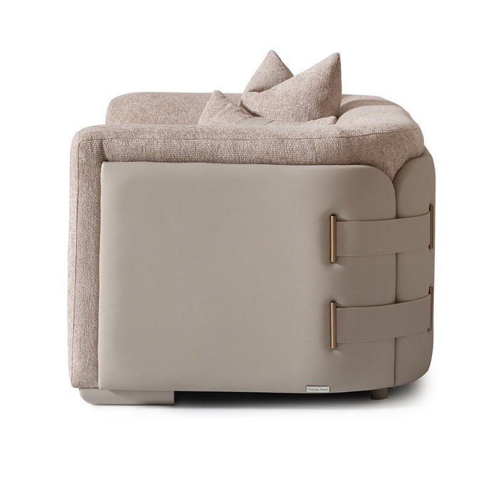 AICO Canberra Chair 1/2 in Brown - Bargain Furniture (Detroit, MI)
