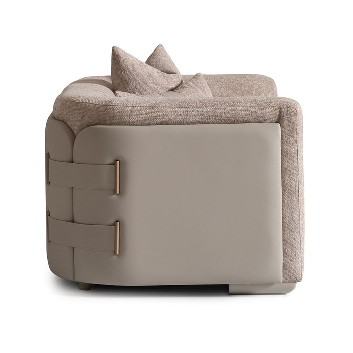 AICO Canberra Chair 1/2 in Brown - Bargain Furniture (Detroit, MI)