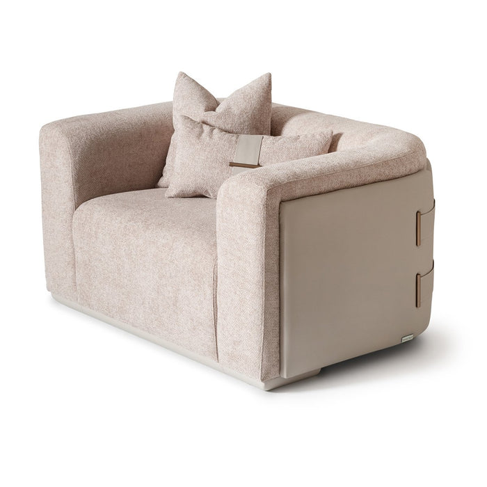 AICO Canberra Chair 1/2 in Brown - Bargain Furniture (Detroit, MI)