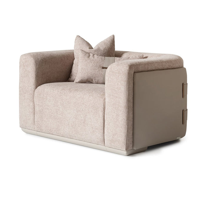 AICO Canberra Chair 1/2 in Brown - Bargain Furniture (Detroit, MI)