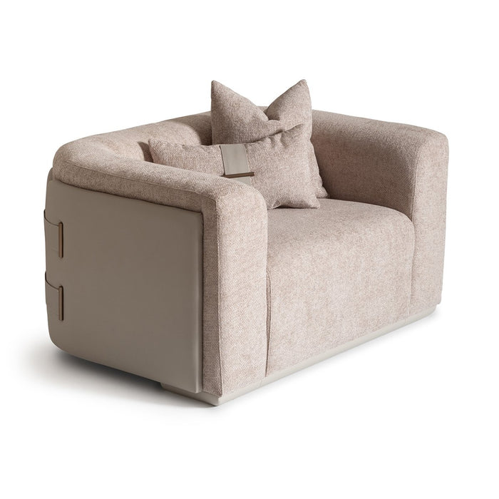 AICO Canberra Chair 1/2 in Brown - Bargain Furniture (Detroit, MI)