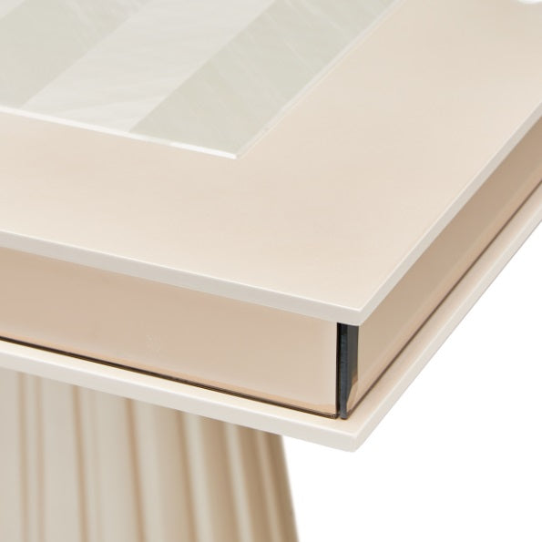 AICO Furniture Carmela Rectangular Dining Table in Shimmer Ivory - Bargain Furniture (Detroit, MI)