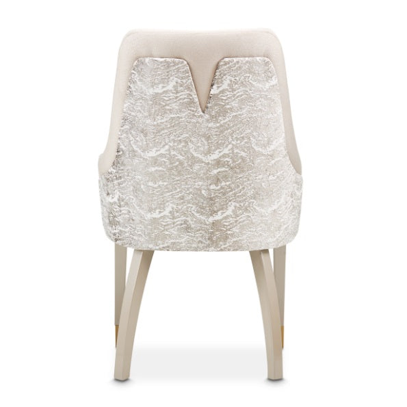 AICO Furniture Carmela Dining Arm Chair (Set of 2) in Shimmer Ivory - Bargain Furniture (Detroit, MI)