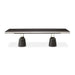 AICO Furniture Carmela Pedestal Dining Table in Glossy Charcoal Sand - Bargain Furniture (Detroit, MI)