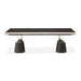 AICO Furniture Carmela Pedestal Dining Table in Glossy Charcoal Sand - Bargain Furniture (Detroit, MI)