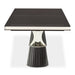 AICO Furniture Carmela Pedestal Dining Table in Glossy Charcoal Sand - Bargain Furniture (Detroit, MI)