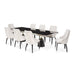 AICO Furniture Carmela Dining Arm Chair (Set of 2) in Glossy Charcoal Sand - Bargain Furniture (Detroit, MI)