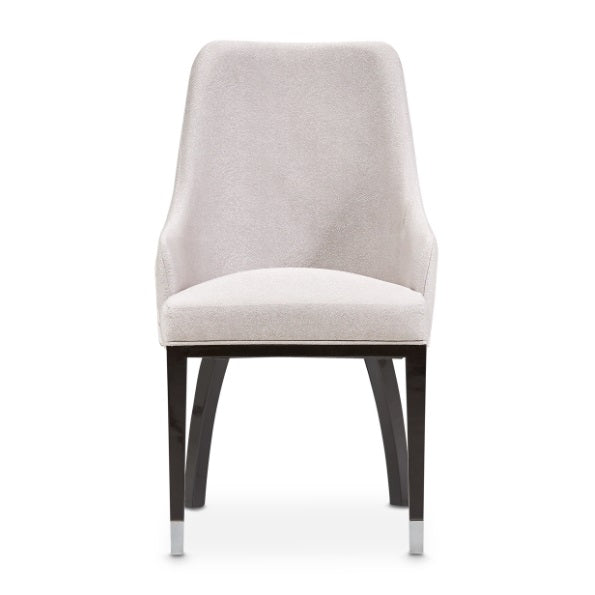AICO Furniture Carmela Dining Arm Chair (Set of 2) in Glossy Charcoal Sand - Bargain Furniture (Detroit, MI)