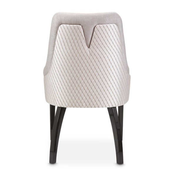 AICO Furniture Carmela Dining Arm Chair (Set of 2) in Glossy Charcoal Sand - Bargain Furniture (Detroit, MI)