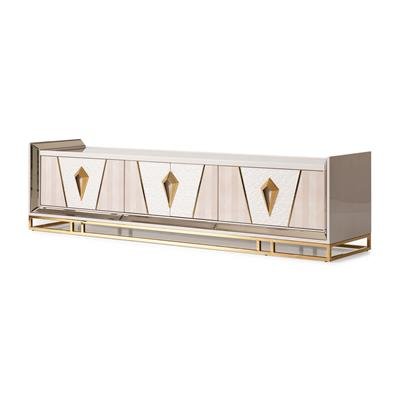 AICO Carmela Media Cabinet in Shimmer Ivory - Bargain Furniture (Detroit, MI)
