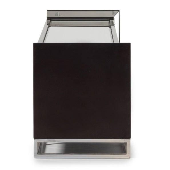 AICO Furniture Carmela Media Cabinet in Glossy Charcoal Sand - Bargain Furniture (Detroit, MI)
