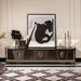 AICO Furniture Carmela Media Cabinet in Glossy Charcoal Sand - Bargain Furniture (Detroit, MI)