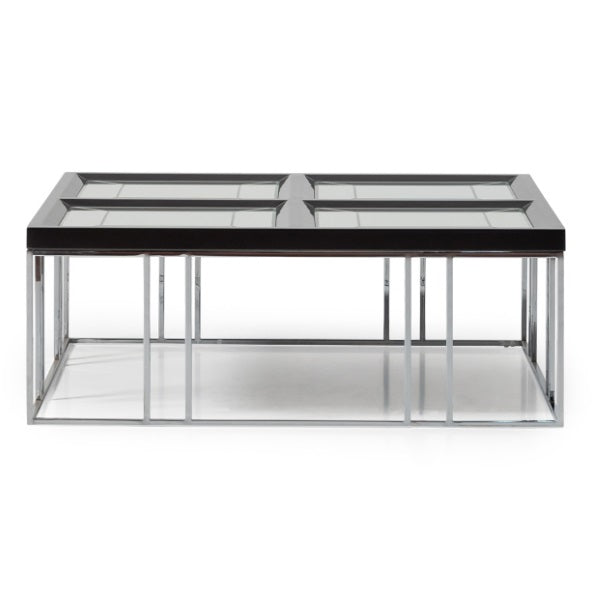 AICO Furniture Carmela Cocktail Table in Glossy Charcoal Sand - Bargain Furniture (Detroit, MI)