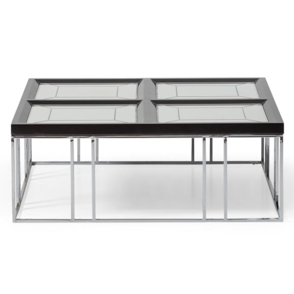 AICO Furniture Carmela Cocktail Table in Glossy Charcoal Sand - Bargain Furniture (Detroit, MI)