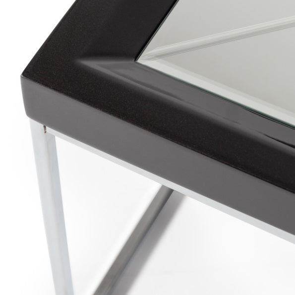 AICO Furniture Carmela Cocktail Table in Glossy Charcoal Sand - Bargain Furniture (Detroit, MI)