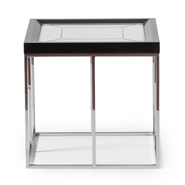AICO Furniture Carmela End Table in Glossy Charcoal Sand - Bargain Furniture (Detroit, MI)