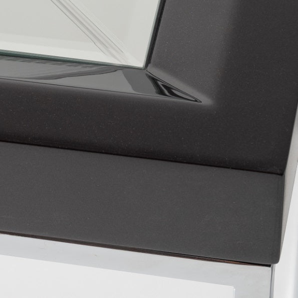 AICO Furniture Carmela End Table in Glossy Charcoal Sand - Bargain Furniture (Detroit, MI)