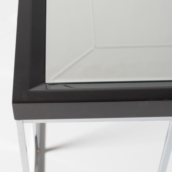 AICO Furniture Carmela End Table in Glossy Charcoal Sand - Bargain Furniture (Detroit, MI)