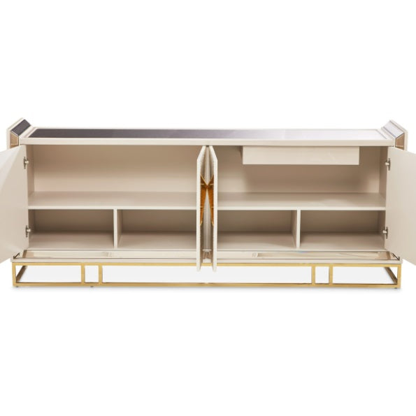 AICO Furniture Carmela Console Table in Shimmer Ivory - Bargain Furniture (Detroit, MI)