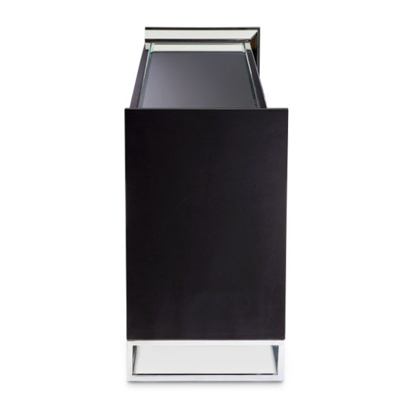 AICO Furniture Carmela Console Table in Glossy Charcoal Sand - Bargain Furniture (Detroit, MI)