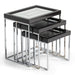 AICO Furniture Carmela Nesting Tables in Glossy Charcoal Sand - Bargain Furniture (Detroit, MI)