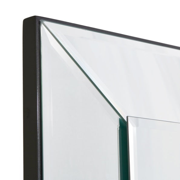 AICO Furniture Carmela Mirror in Glossy Charcoal Sand - Bargain Furniture (Detroit, MI)