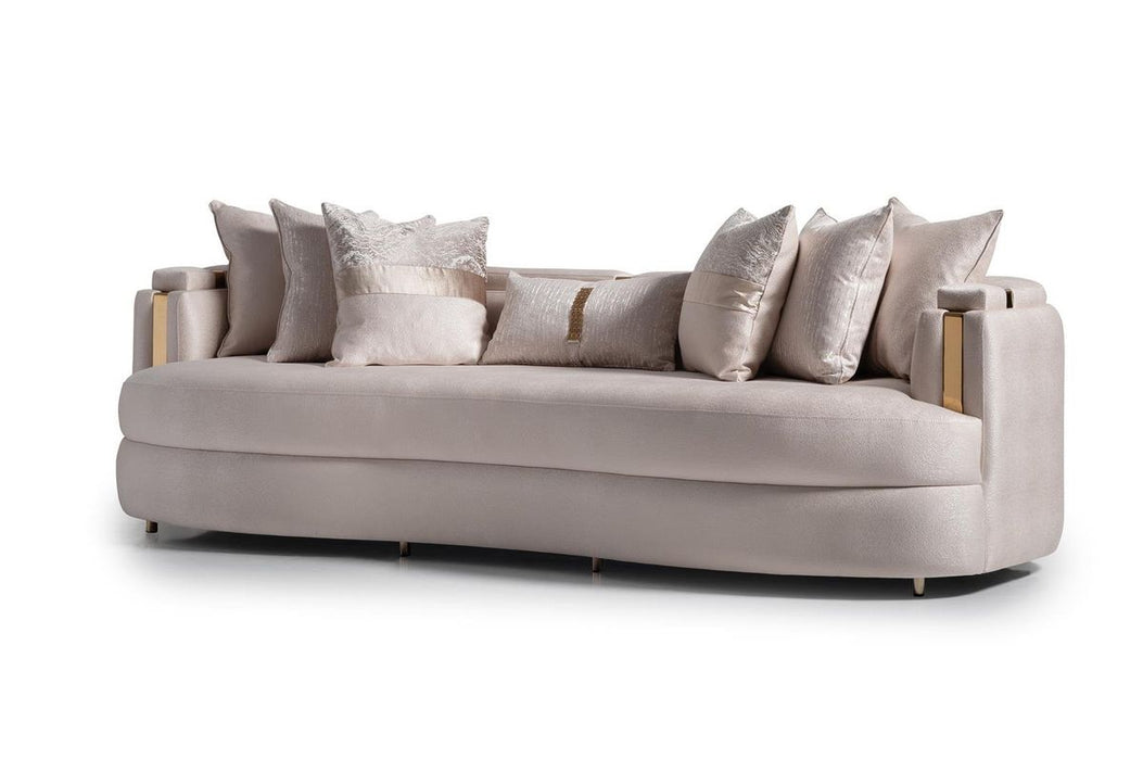 AICO Carmela Mansion Sofa in Shimmer Ivory - Bargain Furniture (Detroit, MI)