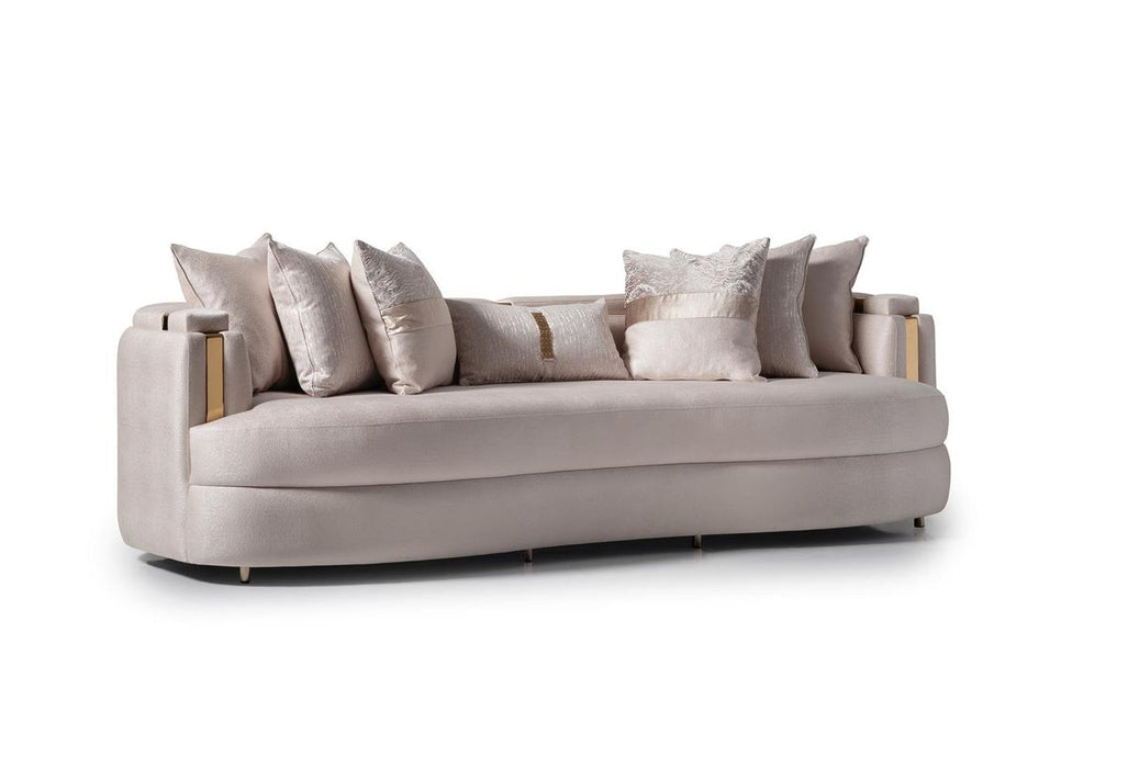 AICO Carmela Mansion Sofa in Shimmer Ivory - Bargain Furniture (Detroit, MI)