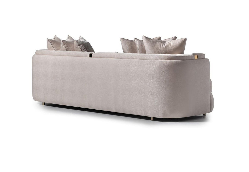 AICO Carmela Mansion Sofa in Shimmer Ivory - Bargain Furniture (Detroit, MI)