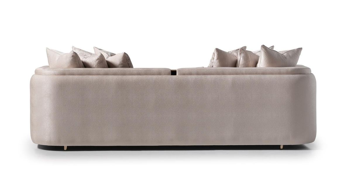 AICO Carmela Mansion Sofa in Shimmer Ivory - Bargain Furniture (Detroit, MI)