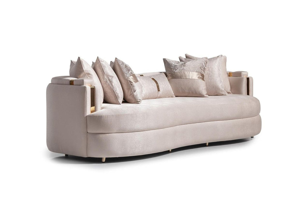 AICO Carmela Mansion Sofa in Shimmer Ivory - Bargain Furniture (Detroit, MI)
