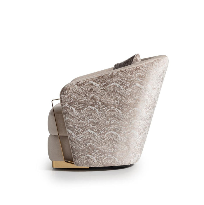 AICO Carmela Accent Chair in Shimmer Ivory - Bargain Furniture (Detroit, MI)