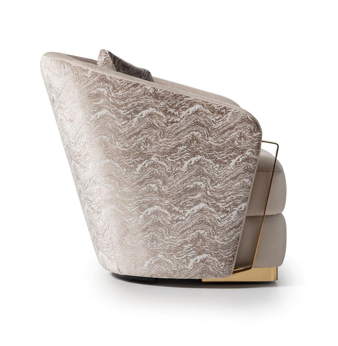 AICO Carmela Accent Chair in Shimmer Ivory - Bargain Furniture (Detroit, MI)