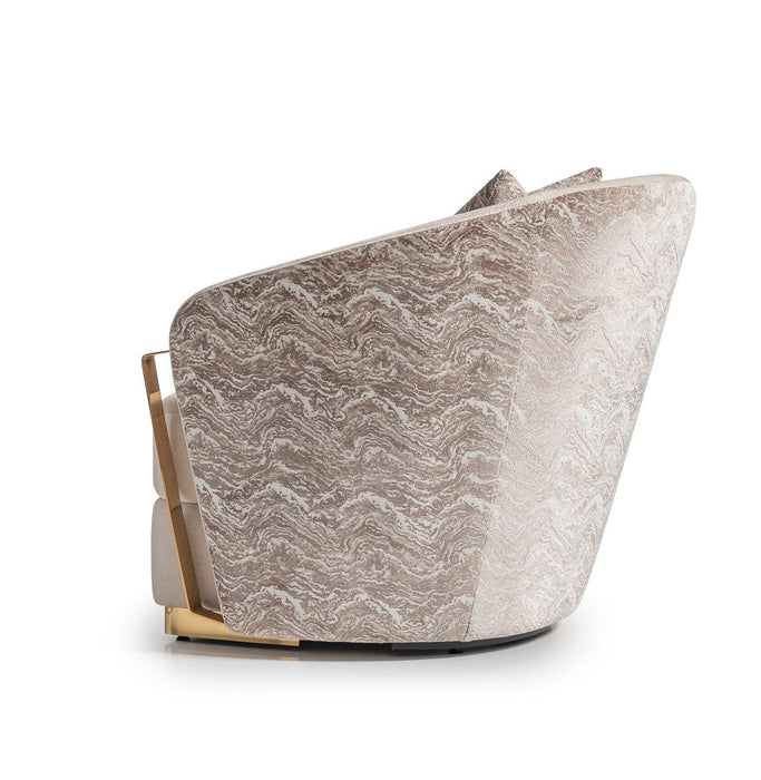 AICO Carmela Accent Chair in Shimmer Ivory - Bargain Furniture (Detroit, MI)