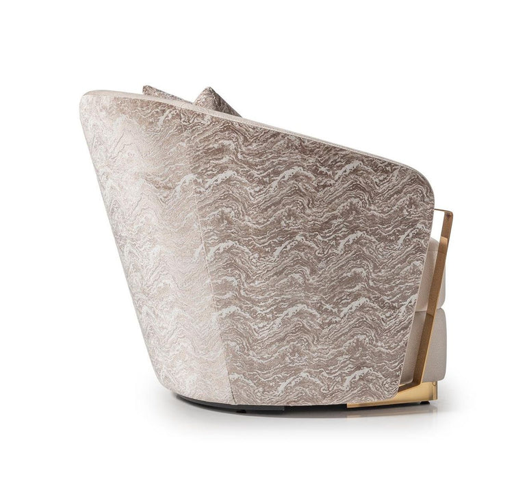 AICO Carmela Accent Chair in Shimmer Ivory - Bargain Furniture (Detroit, MI)