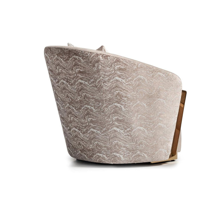 AICO Carmela Accent Chair in Shimmer Ivory - Bargain Furniture (Detroit, MI)